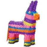 Relaxdays 2er Set Pinata Esel, zum Aufhängen, Kinder, Mädchen, Jungs, Geburtstag, zum Befüllen, HxBxT: 55 x 40 x 13 cm, bunt