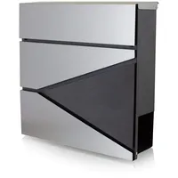 BITUXX Design Briefkasten 16992 Anthrazit inkl. Zeitungsfach