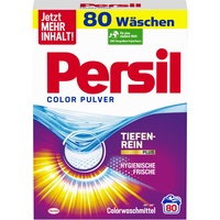 Persil Color Pulver Tiefenrein Waschmittel (80 Waschladungen), Colorwaschmittel für reine Wäsche und hygienische Frische für die Maschine, effektiv von 20 °C bis 60 °C