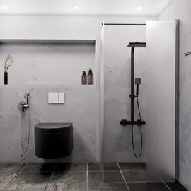 Stilform Design WC/Bidet Handbrause Komplettset mit Unterputz Mischerarmatur Mini Grau