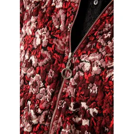 Aniston CASUAL Blouson mit kunstvollem Blumenmuster - jedes Teil ein Unikat Gr. 42, weinrot-wollweiß-rot-schwarz, , 95057555-42