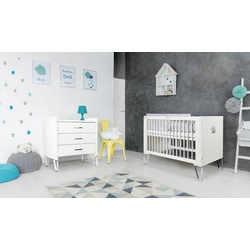 Ticaa Babymöbel-Set Blanka, (Set, 2-St., Bett, Wicklekommode), Bett + Wickelkommode weiß