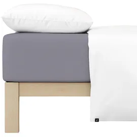 schlafgut Spannbettlaken Jersey-Baumwolle-Elasthan 140-160 x 200-220 cm grau