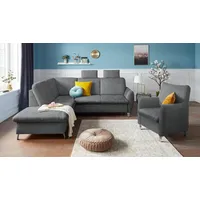 sit&more Ecksofa Daytona L-Form, mit Federkern, zwei Kopfstützen und wahlweise mit Bettfunktion grau