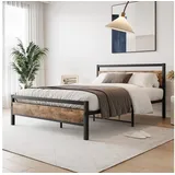 HAUSS SPOLE Metallbett 140 x 200 cm mit Lattenrost für Jugendzimmer schwarz mit Matratze schwarz