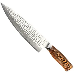 Muxel Küchen-Messer für den Chefkoch Hammerschlag Carbon V10 Edelstahl Kohlenstoff-Klinge 67 Lagen