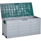 Beliani Wetterfeste Kunststoff-Auflagenbox Locarno in Grau und Grün, 112x50 cm – Perfekte Aufbewahrungslösung für Garten, für Terrasse für Outdoor - Grau, Grün