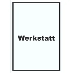 Werkstatt Schild mit Text Handwerk Reparatur hochkant A4 (210x297mm)