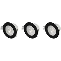 Sygonix Einbauleuchte 3er Set (SY-6418012) Schwarz