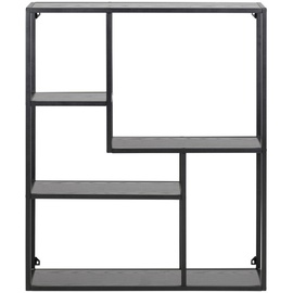 MID.YOU Wandregal, Schwarz, Metall, Holzwerkstoff, 75.0x91.0x20.0 cm, Reach, Wohnzimmer, Regale, Wandregale