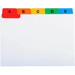 Exacompta 13996E 10x Set Trennblätter alphabetisch aus weißem Karton 160 g/m2, 88x105 mm - Weiß