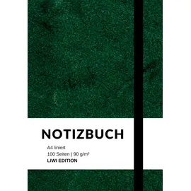 LIWI Literatur- und Wissenschaftsverlag Notizbuch A4 liniert grün - 100 Seiten Soft Cover