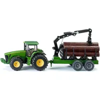 Siku 1954 - Traktor mit Forstanhänger grün 1:50