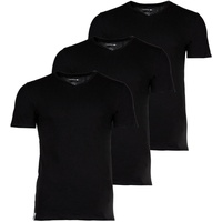 Lacoste Herren T-Shirts, 3er Pack - Essentials, V-Ausschnitt, Slim Fit, Baumwolle, einfarbig Schwarz M