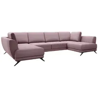 Luxusbetten24 Schlafsofa Designer Sofa Nina, mit Schlaffunktion rosa