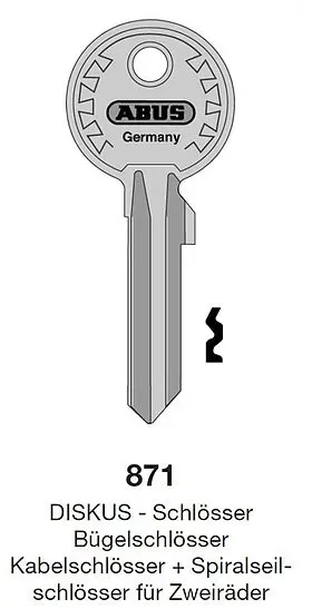 Schlüsselrohling ABUS 871