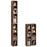 CARO-Möbel CD-Regal 20 x 17 x 186 cm Nussbaum