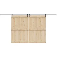 VidaXL Schiebetürbeschlag-Set 427 cm Stahl Schwarz