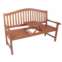 Gartenhero Gartenbank Eukalyptusholz ausklappbarer Tisch Bank Holz Holzbank Parkbank
