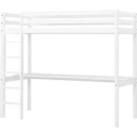 Hoppekids »Hochbett 90x200cm mit Schreibtisch, umbaubar zu Einzelbett«, FSC® zert. Massivholz, Hochbett ohne Schreibtisch nutzbar
