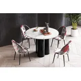 Design Esstisch Tisch HRE-111 rund Hochglanz Esszimmer 100 x 75 cm - Schwarz