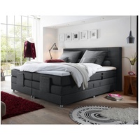 Lomadox Boxspringbett Hotelbett Doppelbett MANAUS-09 in Anthrazit, Komfort Topper,