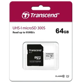 Transcend USD300S microSDXC UHS-I Class 10 U1 A1 + SD-Adapter 64 GB