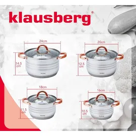 OEM Klausberg Topf-Set 8-tlg. 2,1l + 2,9l + 3,9l + 6,6l