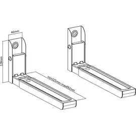 Maclean Brackets Universal Mikrowellenhalterung MC-915 schwarz