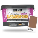 SEEBAUER diy Silikonharz-Fassadenfarbe Braun 10L für Außen (No. 606 Hazel Eyes) Selbstreinigende Fassadenfarbe mit Lotuseffekt - Geeignet für Putz, Mauerwerk und Beton
