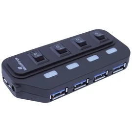 MediaRange USB-Hub 4-fach Schwarz