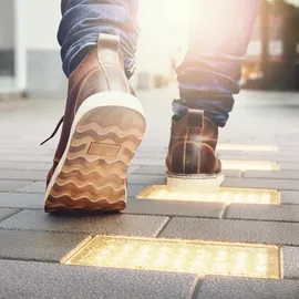 ledscom.de 5er-Set LED Pflasterstein CUS, warm-weiß, IP67, 230V, 20x10x4cm