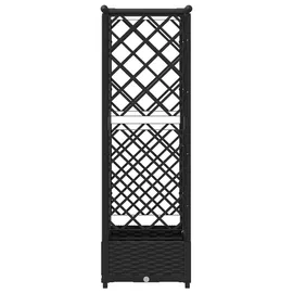 vidaXL Hochbeet mit Rankgitter und Dach 124 x 40 x 123 cm Schwarz