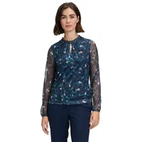 Betty & Co Blusenshirt mit gekräuseltem Ausschnitt Dark Blue/Petrol,L