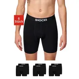 SNOCKS Boxershorts MIT LÄNGEREM BEIN Schwarz S