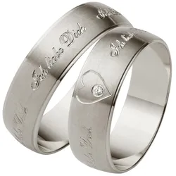 Firetti Trauring »Schmuck Geschenk Hochzeit Ehering Trauring "Ich liebe Dich"«, Made in Germany, wahlweise mit oder ohne Brillant Firetti silberfarben 16,5