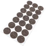 Adsamm® / 21 x Wollfilz-Möbelgleiter | ø 30 mm/Melange-Braun Natur/Rund / 3 mm Starke Selbstklebende weiche Filzgleiter aus Naturfilz