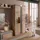 Massivmoebel24 Vitrine Akazie 90 x 45 x 204 cm Beige