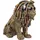 Formano Dekofigur Löwe 36cm – handbemalte Skulptur mit Dreadlocks und Kopfhörern - Schwarz