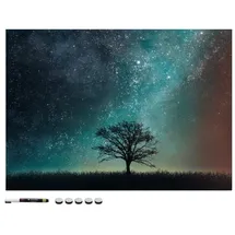 Navaris Magnettafel Memoboard, Starry Sky und Tree, 70 x 50 cm, bunt