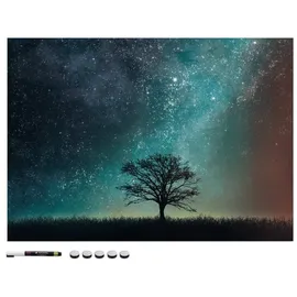 Navaris Magnettafel Memoboard, Starry Sky und Tree, 70 x 50 cm, bunt