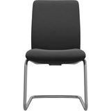 Polsterstuhl STRESSLESS "Laurel", grau (charcoal dinamica, schwarz matt), B:53cm H:92cm T:59cm, Microfaser DINAMICA (88% Polyester, 12% Polyurethan), Stühle, Polsterstuhl, Low Back, Größe L, mit Beinen aus Stahl in Schwarz matt