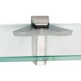 ib style Wandregal Glasregal 10mm klar 40 x 15 cm + Clip DUO, Glasboden aus ESG-Sicherheitsglas - Wandregal beige