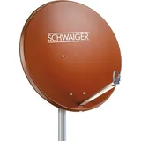 Schwaiger Satellitenschüssel I Ø 80 cm Aluminium Offset Antenne in Ziegelrot