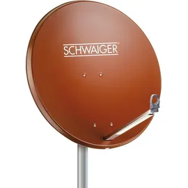 Schwaiger Satellitenschüssel I Ø 80 cm Aluminium Offset Antenne in Ziegelrot