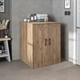 roomartstore.de Waschmaschinenumbauschrank 70 x 90 x 69 cm Weiß/Eiche/Anthrazit-Eiche/beige