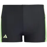 adidas Boy's Colourblock 3-Stripes Swim Boxers Badeanzug, Black/Green Spark/Lucid Lime, 13-14 Years