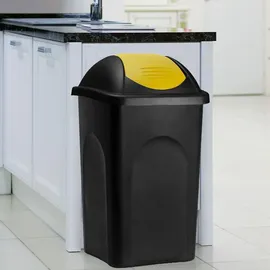 DEUBA Mülleimer 60 l Schwarz-Gelb
