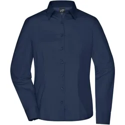 Damen Langarm Business Bluse - Farbe blau - Größe XS