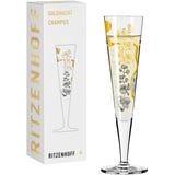 Ritzenhoff & Breker RITZENHOFF Champagnerglas 200 ml Serie Goldnacht Nr. 38 - Orchideen-Motiv mit Echt-Gold - Made in Germany